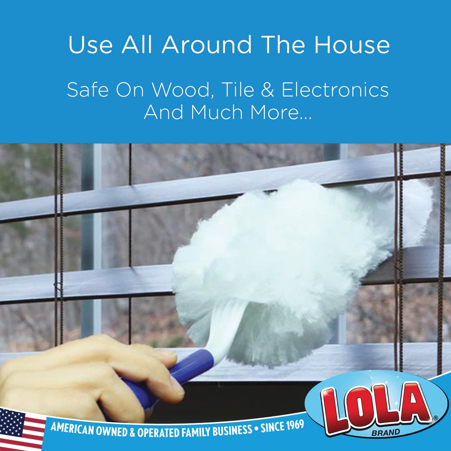 LOLA 360 Duster Starter Kit, Includes 1 Handle w/ 5 Duster Refills, Dust-Catching Fibers, Ergonomic Handle, Comparable to Other 360 Dusters