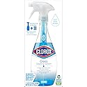 Clorox Glass Cleaner Cleaning Kit, 1 Reusable Bottle Plus 2 Refill Cartridges, Multi-Surface Cleaner, Home Cleaning Kit, 3 Piece Set