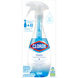 Clorox Glass Cleaner Cleaning Kit, 1 Reusable Bottle Plus 2 Refill Cartridges, Multi-Surface Cleaner, Home Cleaning Kit, 3 Piece Set