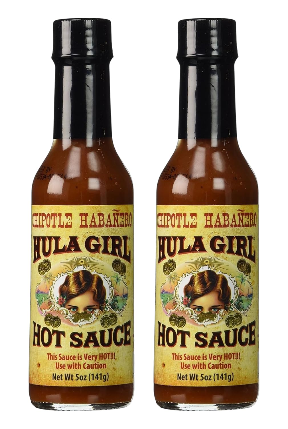 Hula Girl Chipotle Habañero Hot Sauce 5 Oz (0.31 Lb) 141 Grams (Pack of 2)
