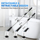 Electric Spin Scrubber, 2024 New Cordless Cleaning Brush with 8 Replaceable Brush Heads, Power Shower Scrubber Long Handle, Extendable Handheld