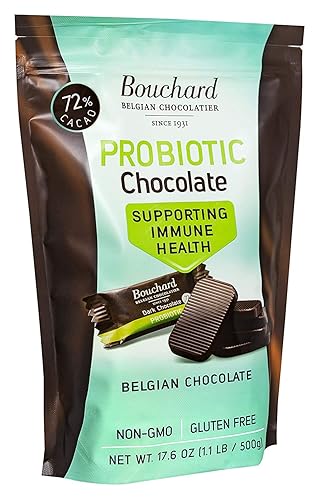 Bouchard Probiotics Belgian Chocolate Dark 72% Cacao (1.1 LB / 500 G) (3 Pack)