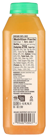 WHOLE FOODS MARKET Organic Grapefruit Juice, 16 FZ