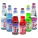 Shirakiku Ramune Variety pack, 6 Count, 6.76 Fl Oz Glass Bottles, Japanese Carbonated Soft Drink