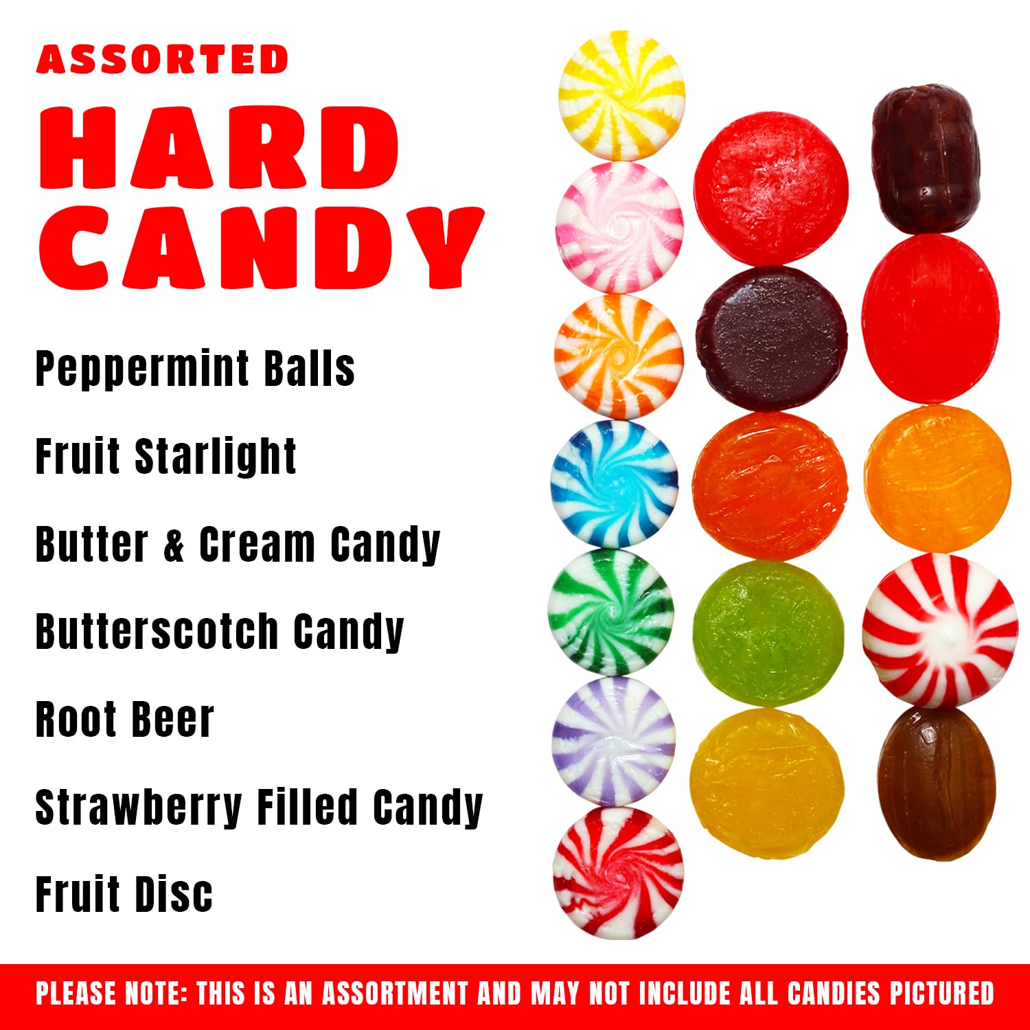 Lalees Bulk Hard Candy - 4 Pounds Individually Wrapped Classic Mix - Approx 300 Pieces - Office Candy Variety Pack for Desk, Front Counter, Lobby