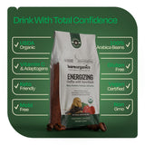 Energizing Artisan Ground Coffee with Superfoods, Medium Roast, Non-GMO & Gluten-free, Maca, Guarana, Cordyceps & Schisandra - 10 oz