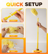 Heavy Duty Duster Refill Kit for Swiffer Duster with 3 ft Extension Pole & 20 Count Refills, 4X Microfibers Multisurface Dusters for Cleaning Home