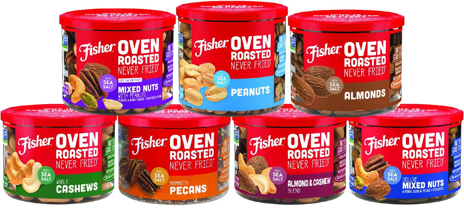 Fisher Snack, Oven Roasted Never Fried, Made with Sea Salt, Peanuts, 12 Ounce