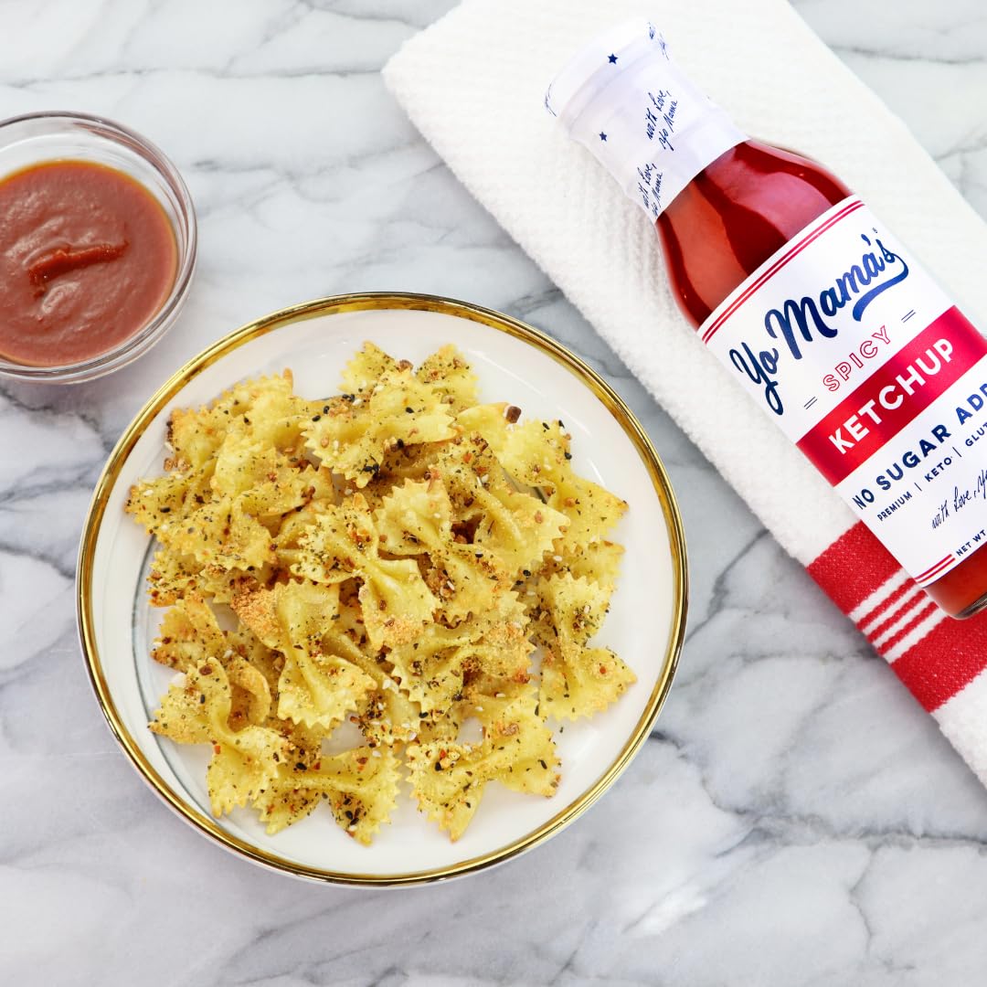 Yo Mama's Foods Keto Spicy Ketchup - Pack of (4) - No Sugar Added, Low Carb, Vegan, Gluten Free, Paleo Friendly, and Made with Whole Non-GMO Tomatoes!