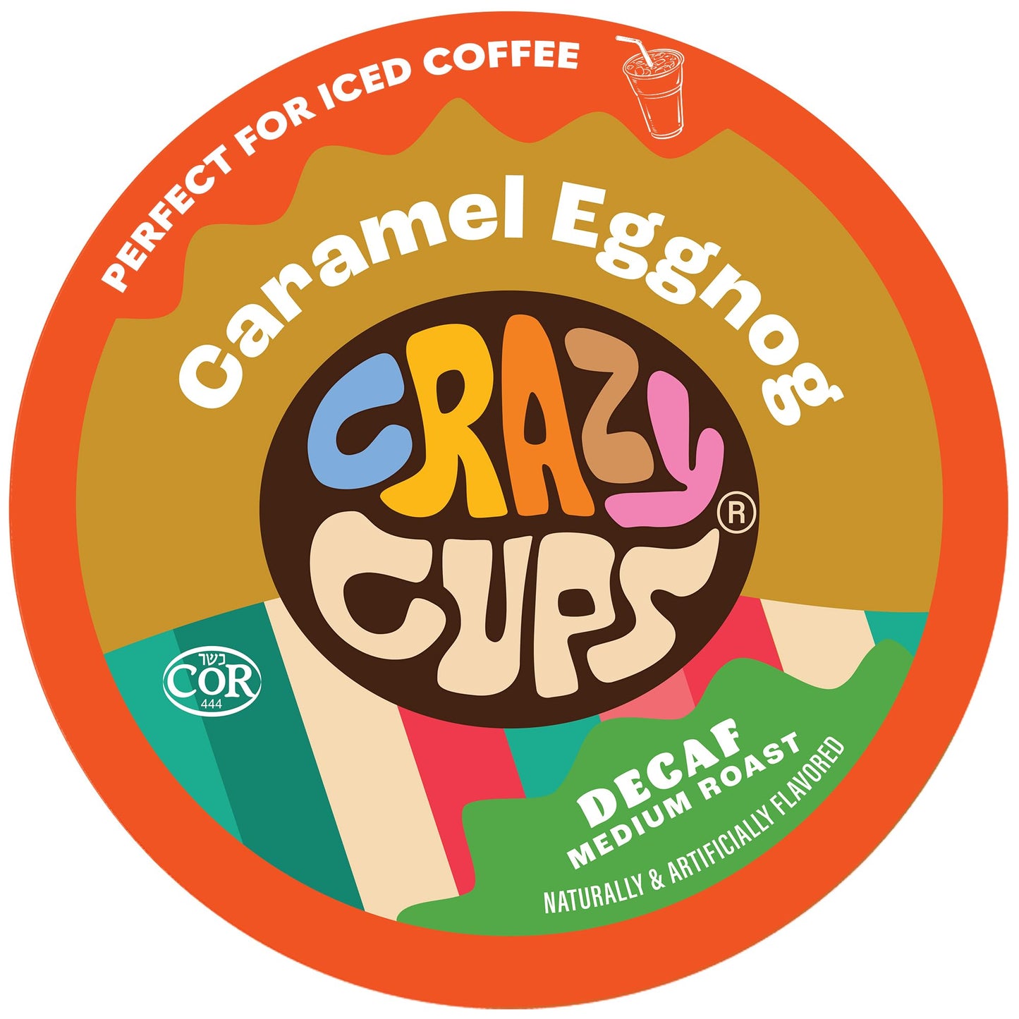 Crazy Cups Decaf Flavored Coffee Pods, Decaf Eggnog Holiday Coffee Pods, Single Serve for Keurig K Cups Machines, Medium Roast, 22 Count