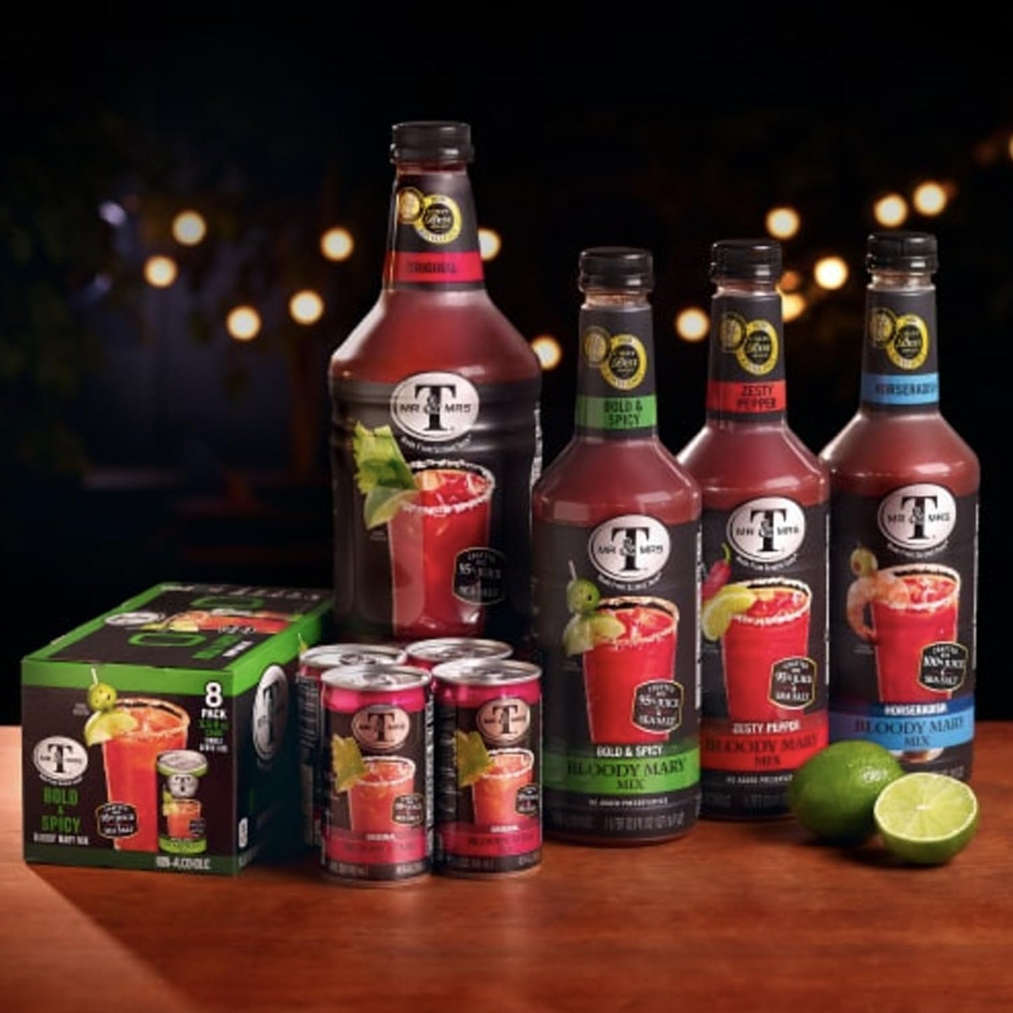 Mr & Mrs T Horseradish Bloody Mary Mix, 1L Bottle, - Premium Cocktail Mixer for Bloody Marys, Ready to Use