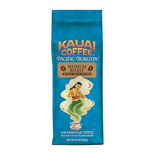 Kauai Coffee Whole Bean Coffee - Smooth, Non-Bitter Pure Arabica - Light Floral Notes & Bright Aroma - Grown on Hawaii's Largest Coffee Farm - Koloa
