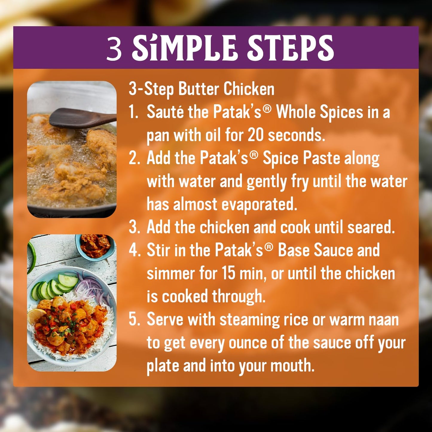 Patak’s 3-Step Curry Sauce Kit Variety Pack (1 Tikka Masala, 1 Butter Chicken) - Vegetarian Meal Kit for Easy Home Cooking - Includes Whole Spices