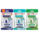 Grenades Gum - POWER PACK ICE - STRONG MINT GUM - 3-PACK, 90pcs - Mint Flavor Pack (Super-Uber Mint, Peppermint and Spearmint) - Ultimate Fresh Breath