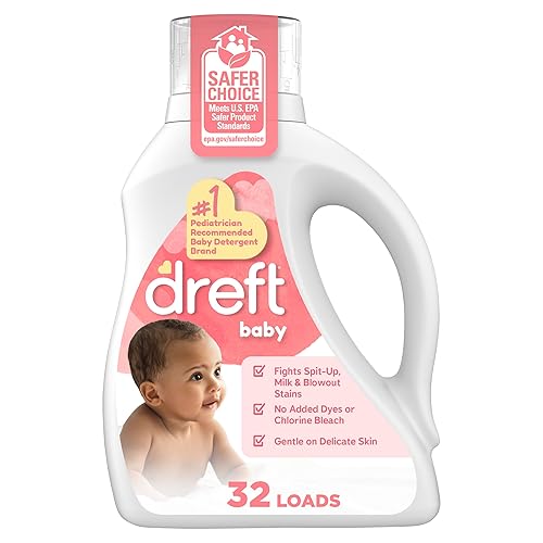 Dreft Baby Liquid Laundry Detergent, Gentle on Sensitive Skin Laundry Soap, 42 fl oz, 32 Loads (Packaging May Vary)