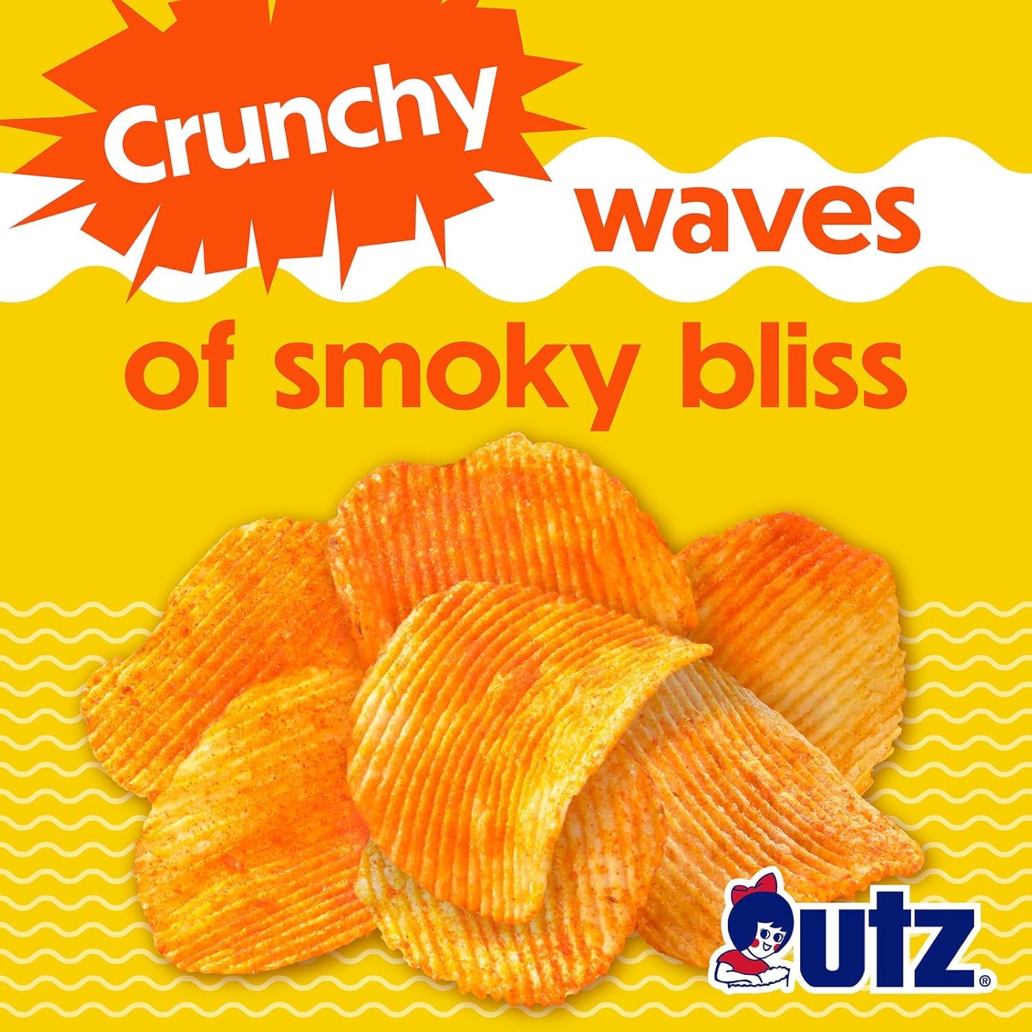 Utz Potato Chips, Barbeque - 1 oz. Bags (60 Count) - Crispy Potato Chips Made from Fresh Potatoes, Crunchy Individual Snacks to Go, Cholesterol Free