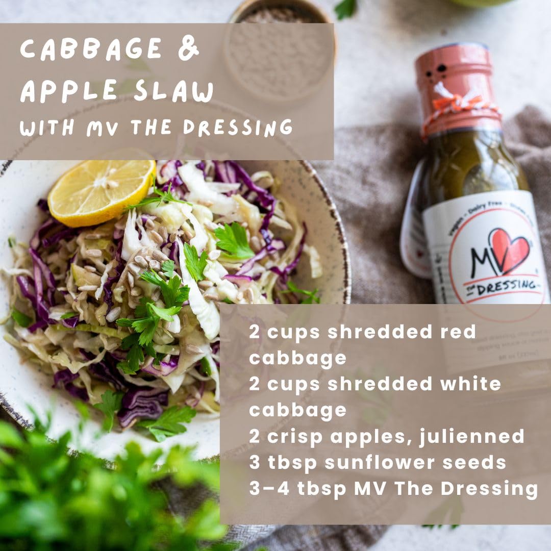 MV The Dressing Premium Olive Oil Balsamic Vinaigrette, Mediterranean Diet Salad Dressing, Marinade & Dipping Sauce, Gluten-Free, Dairy-Free, Vegan, 8