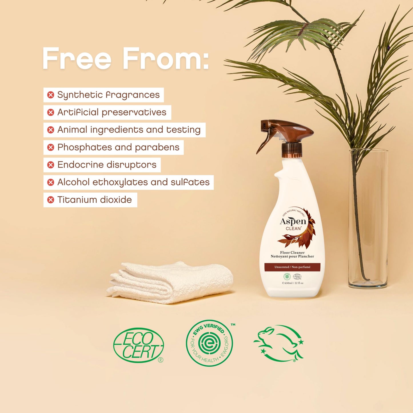 AspenClean Floor Cleaner | Eco-Friendly Spray Cleaner for Hardwood, Laminate, Stone & Ceramic | Non-Toxic | Made with Natural Ingredients | EWG
