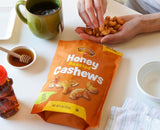 Platinum - Honey Roasted Cashews 11 oz Resealable Pouch | Flavored Cashew Nuts | Sweet Roasted & Tasty Gourmet Nut | Snack on the Go, Work, School |