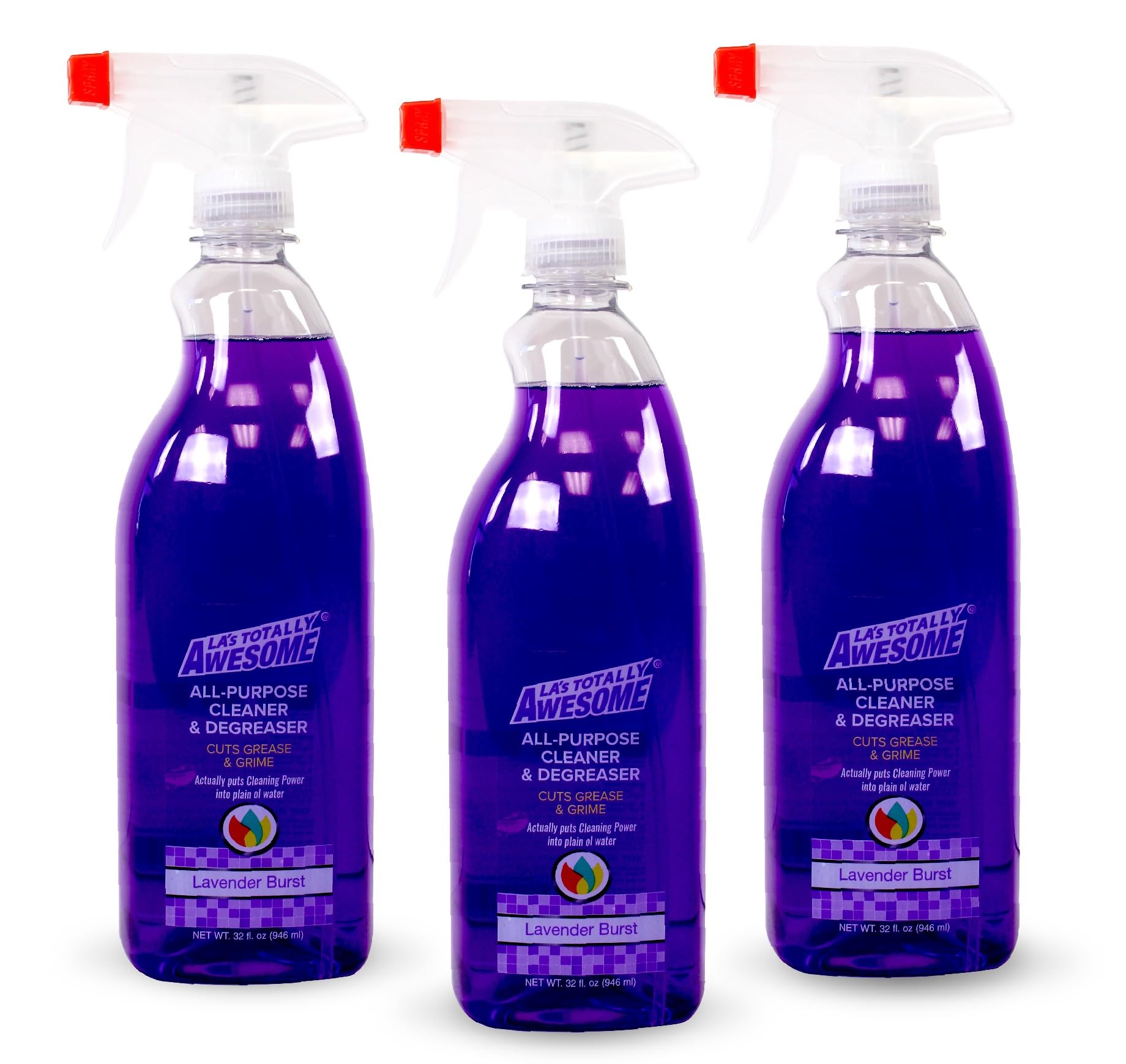 La's Totally Awesome All-Purpose Cleaner Spray, Lavender Burst, Plant-Derived Formula Perfect for Most Counters, Sinks, Appliances and More, 32 Fl Oz