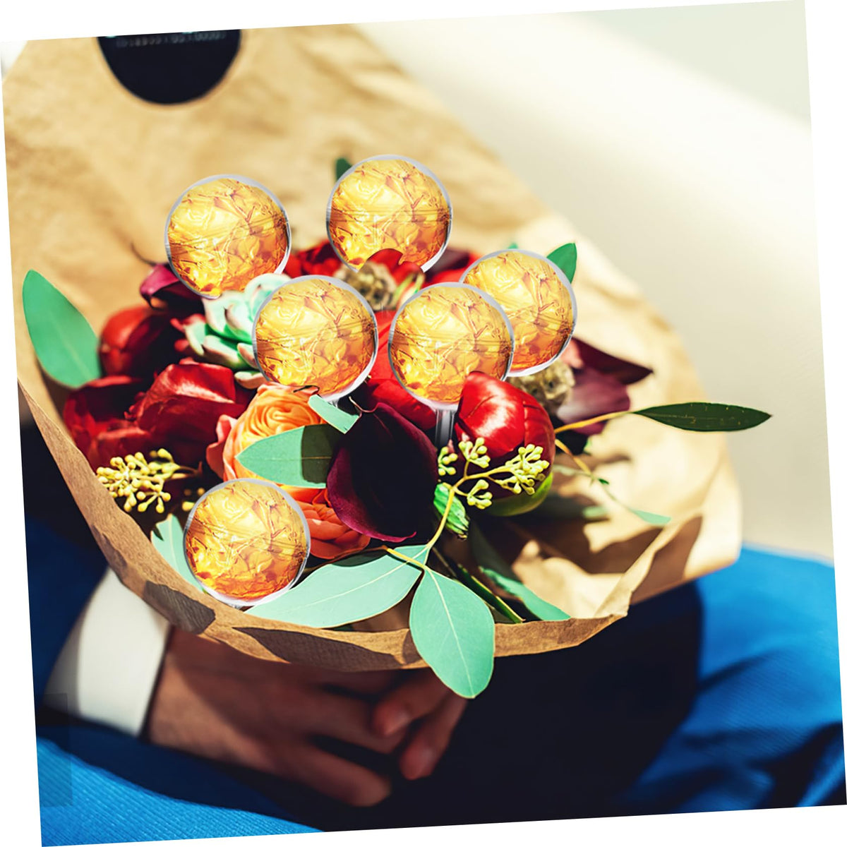 MAGICLULU 80pcs Chocolatier Candy Bouquet Holder Cups Easy Assembly Versatile Bouquet Accessories