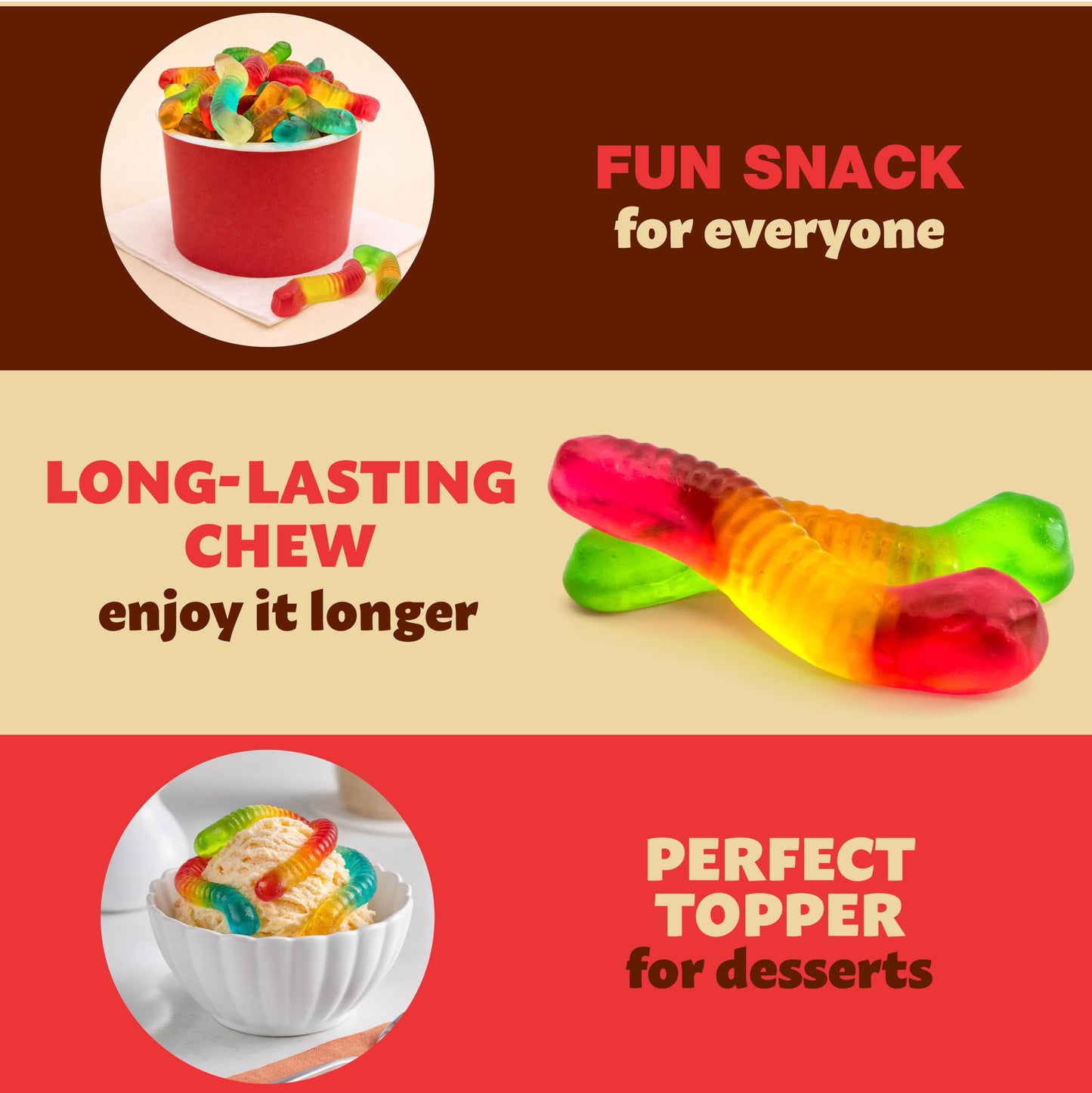 Gummy Worms | 1-Pound Bag | Dye Free Candy | Assorted Fruit Gummies | Classic Gummy Candy for Snacking, Buffets, Gifting, Party Favors, and Goodie