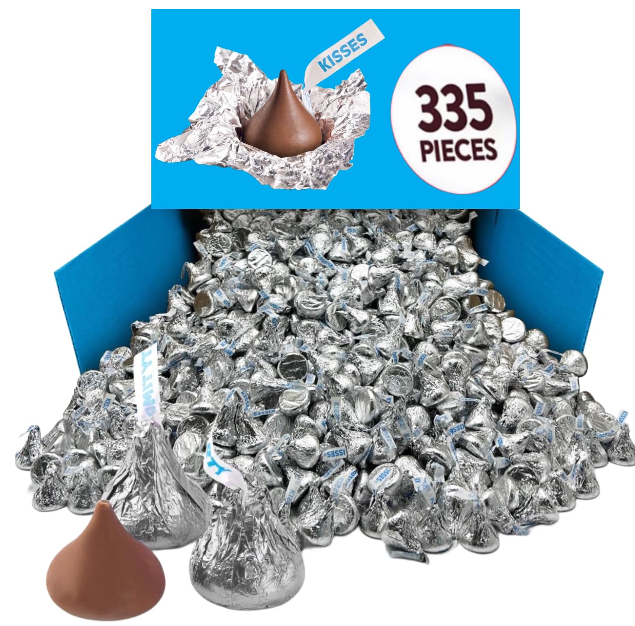 Kissess Milk Chocolate Candy | Individually Wrapped Christmas Candy Treats | Hershys Kissess Bulk Candy | (3 - LBS, Original)