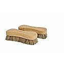 Naturolic All-Natural Wooden Scrub Brush Set | Wooden Handle | Palmyra Bristle Brush for Cleaning | Eco Friendly Cleaning Products | Scrub Brush Set