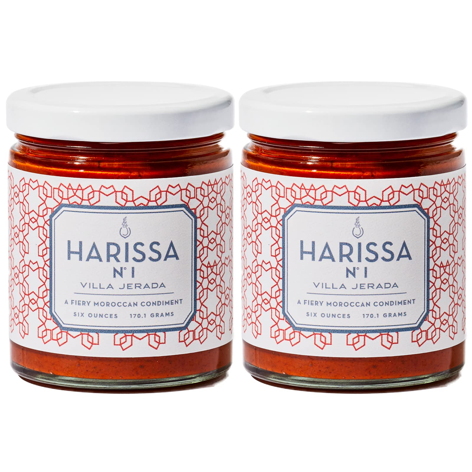 Villa Jerada, Harissa No. 1, 6 oz, Fiery Moroccan Hot Sauce with Preserved Lemon, The Perfect Amount of Savory, Tang, and Spice to Any Meal, (HARISSA