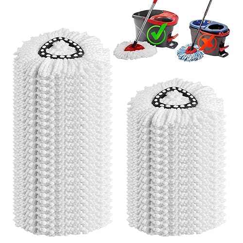 20 Pack Spin Mop Replacement Heads,100% Microfiber Mop Heads Replacements Compatible with OCeda Easywring 1-Tank System,Spinning Mop Replace Head