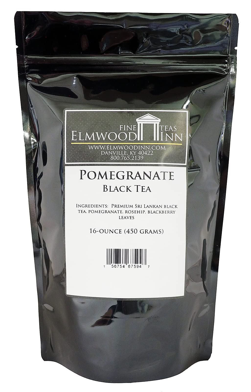 Elmwood Inn Fine Teas, Pomegranate Black Tea, 16-Ounce Pouch