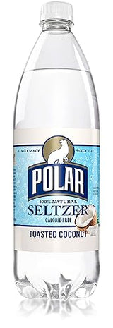Polar Beverages Seltzer, Toasted Coconut, 33.8 Fluid Ounce (Pack of 12)