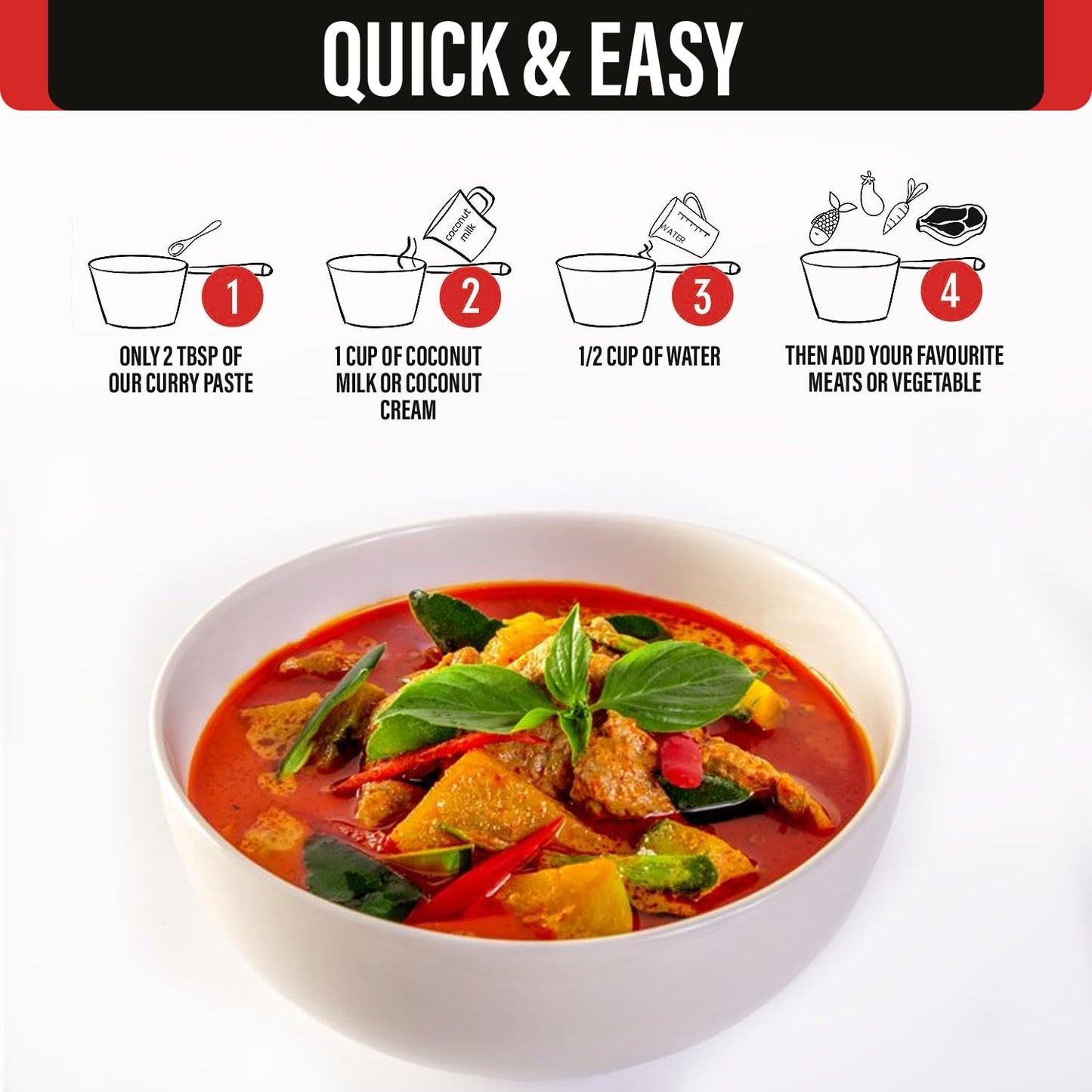 Thai Red Curry Paste 8 Oz | Vegan, Gluten Free & Nut Free | Authentic Eastern Blue Thai Curry Paste for Tasty Dishes and Curries | 227g