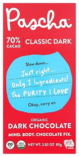 Organic Chocolate Dark, 70% Cacao Pascha Organic 1 (2.82 oz) Bar