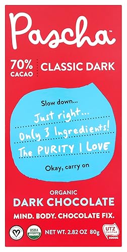 Organic Chocolate Dark, 70% Cacao Pascha Organic 1 (2.82 oz) Bar