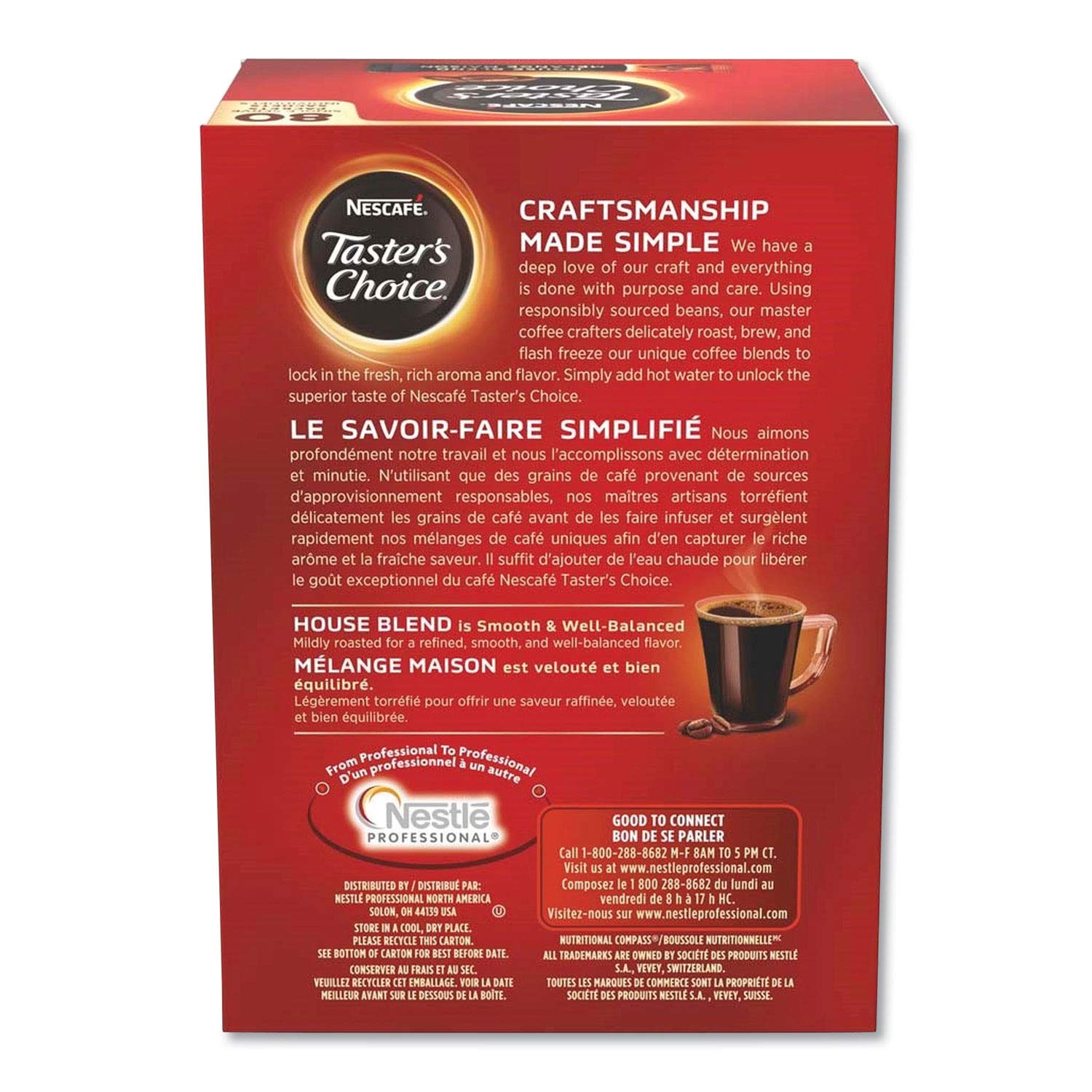 Nescafe Instant Coffee Packets, Taster's Choice Light Roast, 1.7 g Singles (Pack of 80)