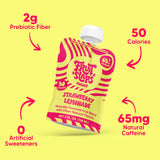 Fruit Slaps Caffeinated Fruit Blend - Strawberry Lemonade, Natural Caffeine, Real Fruit, Prebiotic Fiber - Energy Boost for Focus & Gut Health