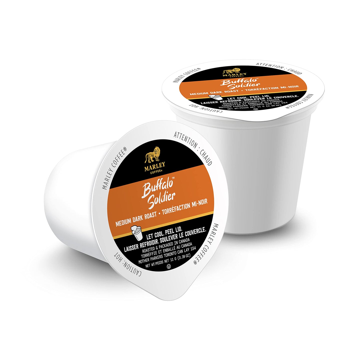 Marley Coffee Single Serve K-Cup Compatible Capsules, Buffalo Soldier, Medium-Dark Roast, 24 Count - Packaging may vary