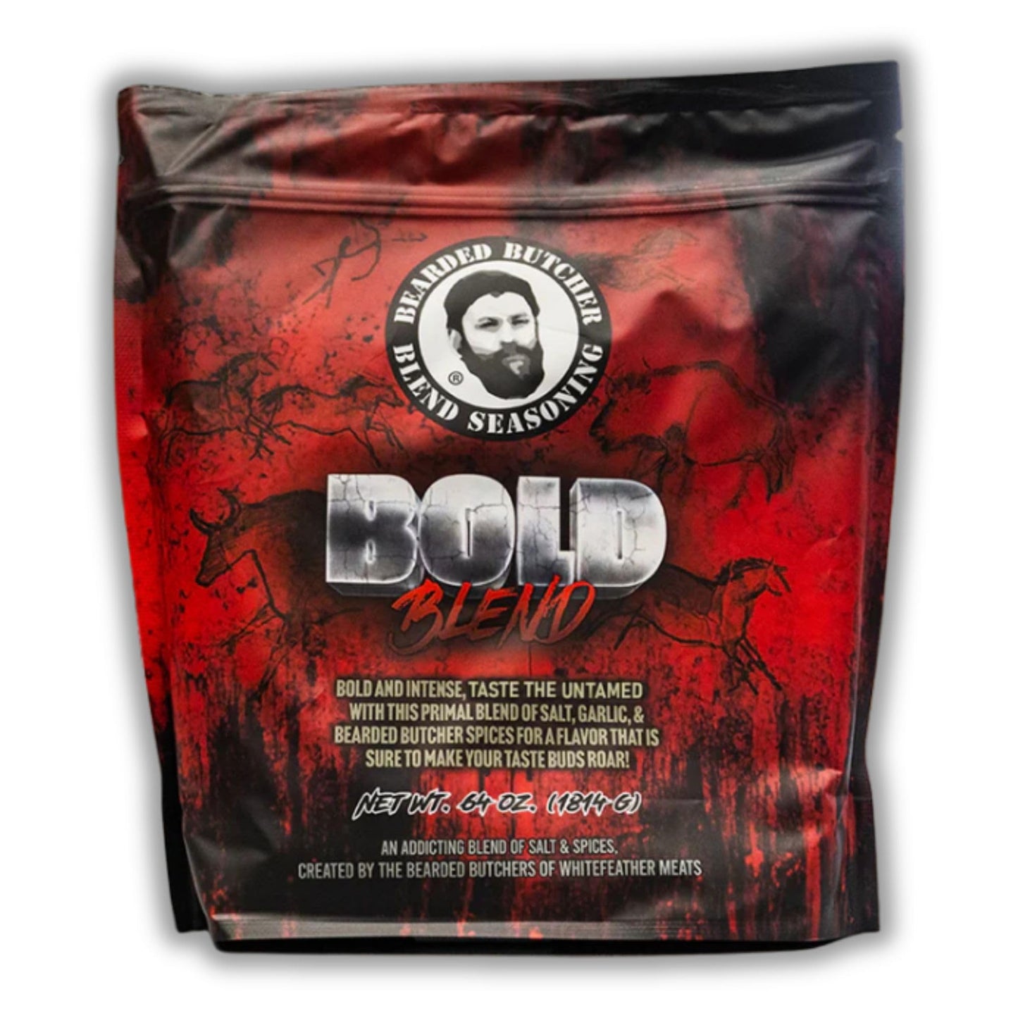 Bearded Butchers Bold Blend, 64 oz Bulk Bag - Primal Salt, Garlic & Spice Blend for Steaks, Burgers, Roasts, Game Meats, Fries - No MSG, Gluten-Free