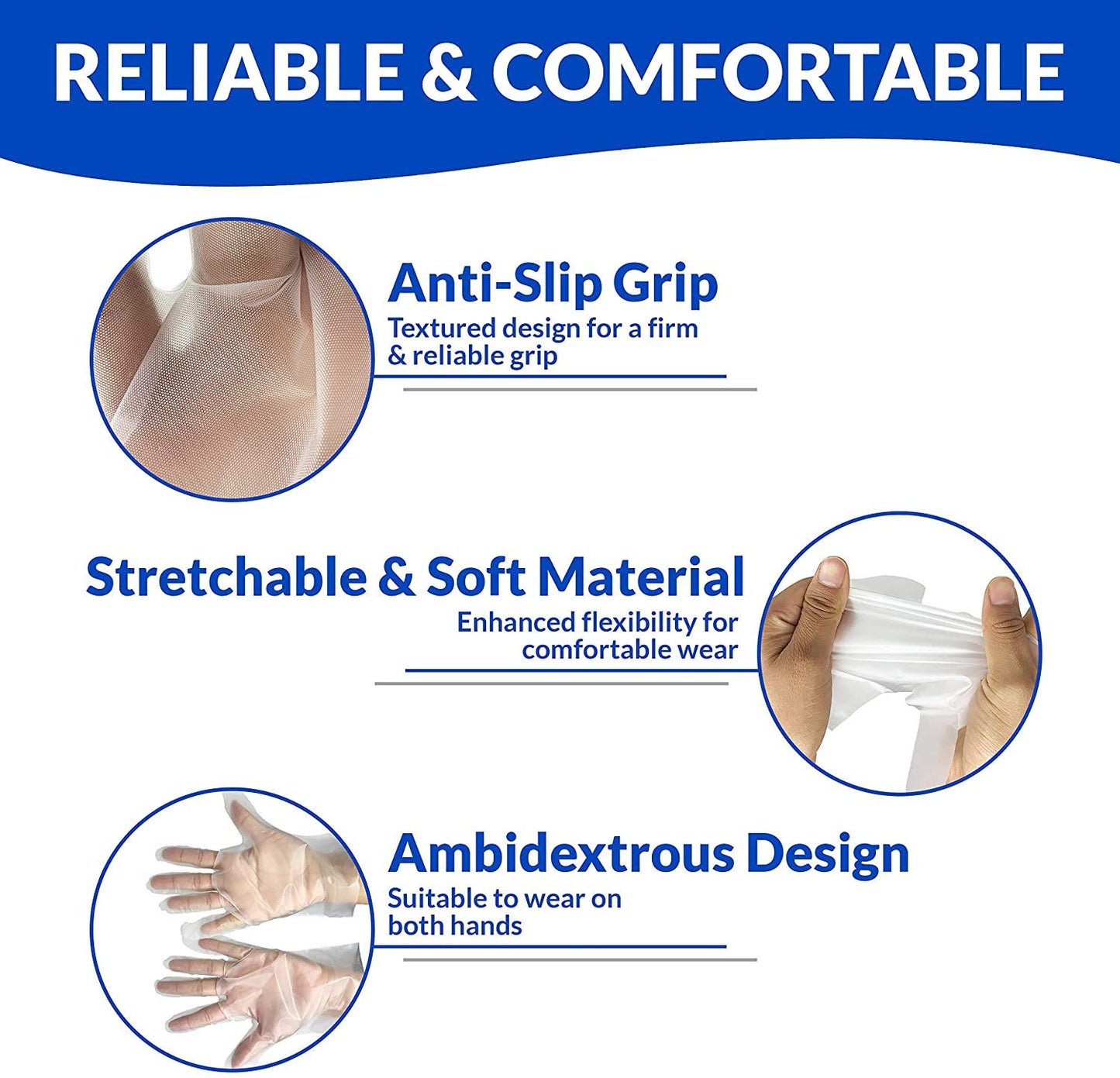 SunnyCare Disposable TPE Gloves, Powder-Free (Non Vinyl Latex) for Food Service, Large (1000 Count)