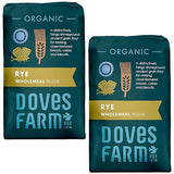 Doves Farm Organic Stoneground Wholemeal Rye Flour 2.2 lb (Pack of 2) - High Fiber Ancient Whole Grain Dark Rye Flour for British Baking Breads, Cakes