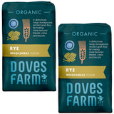 Doves Farm Organic Stoneground Wholemeal Rye Flour 2.2 lb (Pack of 2) - High Fiber Ancient Whole Grain Dark Rye Flour for British Baking Breads, Cakes