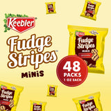 Keebler Fudge Stripes Cookies Minis, Original, 12 Count, Pack of 4