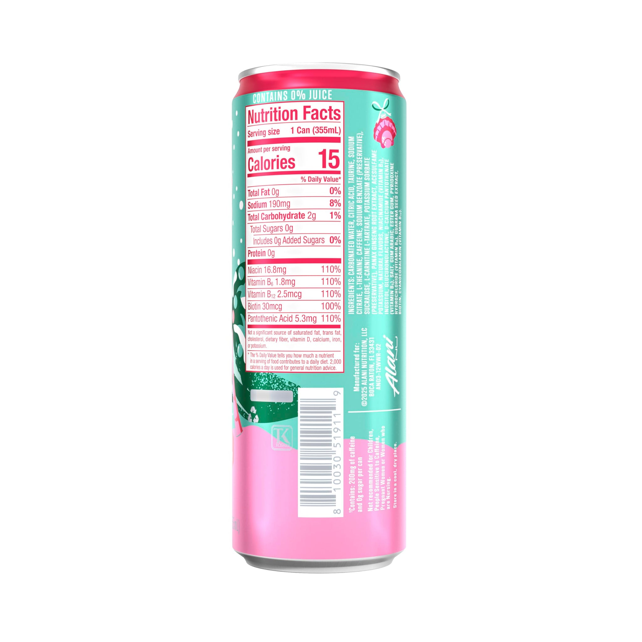 Alani Nu Winter Wonderland, Sugar Free Energy Drink, 12 Fl Oz Can (Pack of 12)