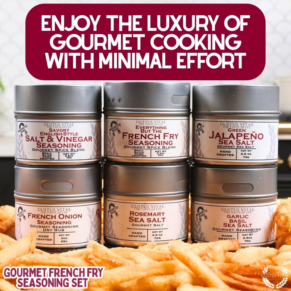 Gourmet French Fry Seasoning Set - Six Pack | Oprah's Favorite Thing 2024 | Authentic Small Batch Seasoning Mixes | 6 Gourmet All Natural Spice Blends