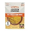 A Dozen Cousins Rice Cooked in Bone Broth Microwaveable Rice Packets | 7g Protein | Contains Collagen (Spanish Yellow Rice, 8 Pack)