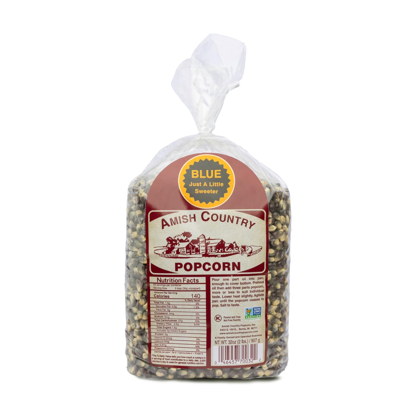 Amish Country Popcorn | 2 lbs Bag | Blue Popcorn Kernels | Old Fashioned, Non-GMO and Gluten Free (Blue - 2 lbs Bag)