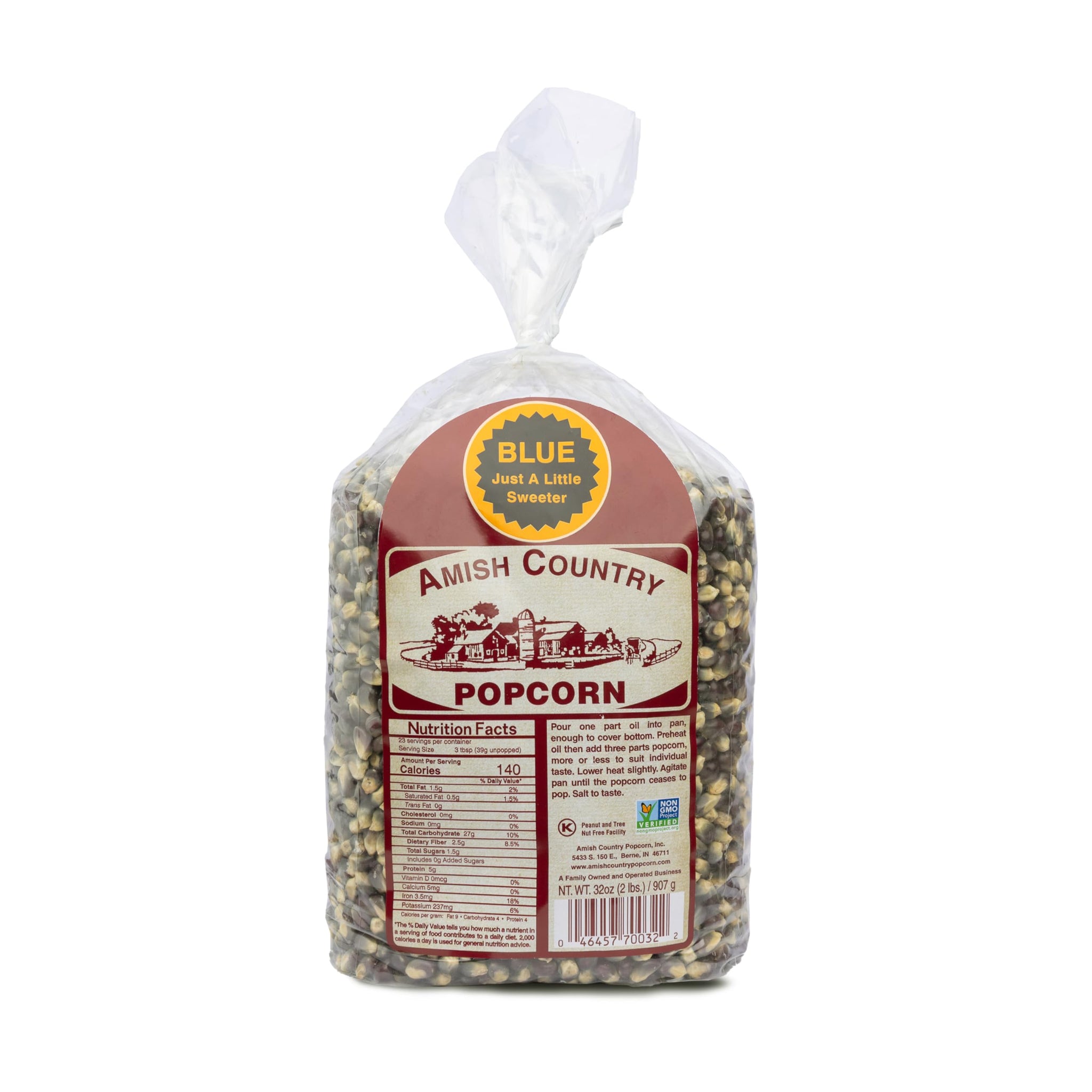 Amish Country Popcorn | 2 lbs Bag | Blue Popcorn Kernels | Old Fashioned, Non-GMO and Gluten Free (Blue - 2 lbs Bag)