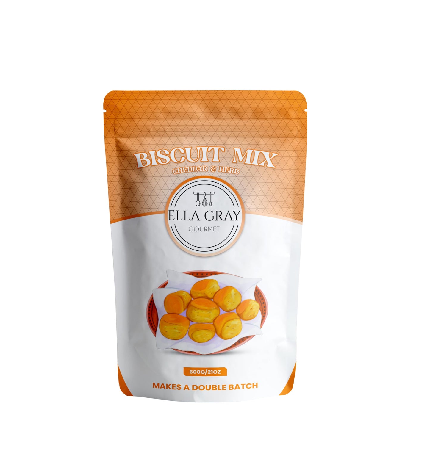 Ella Gray Gourmet Cheddar & Herb Biscuit Mix - 600g Makes a Double Batch Easy to Make Recipe Just add water and cheese and goes great dinner or save