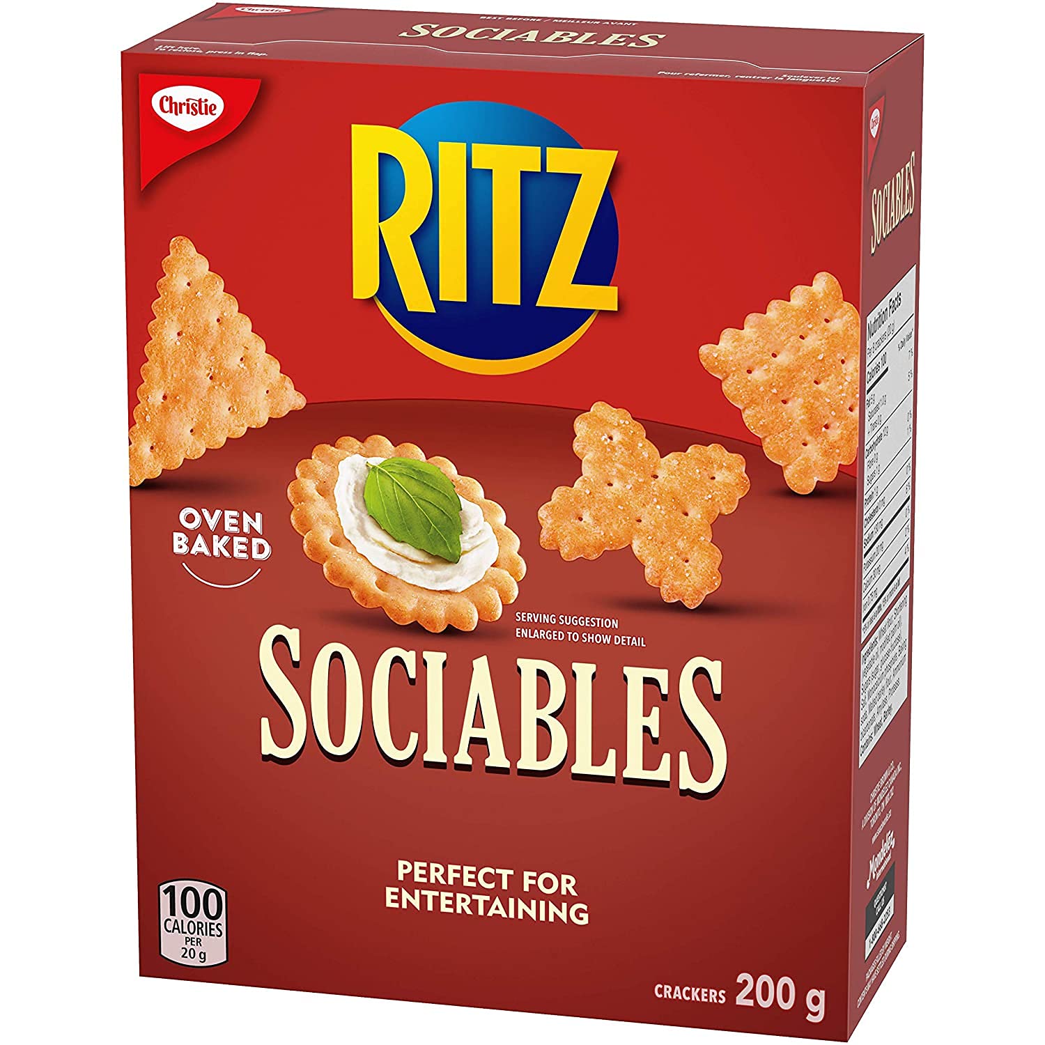 Christie Ritz Sociables Crackers, 200g//7.1oz, 6-Pack (Imported from Canada)